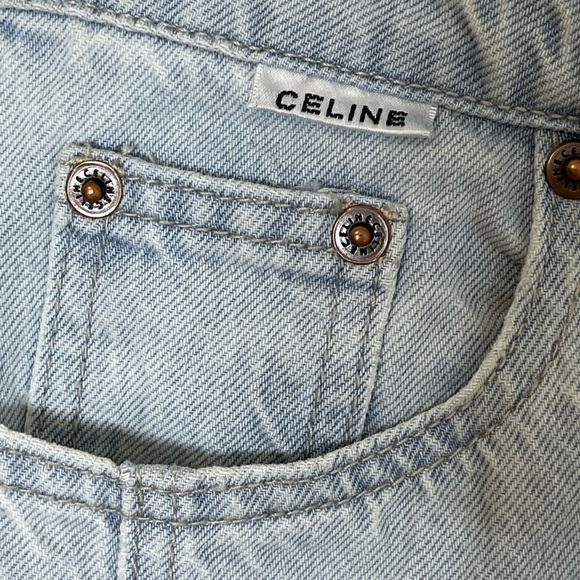 Celine Womens High Rise Flare Jeans Size 26 Light Wash Front Slits - Picture 6 of 11